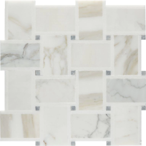Basketweave Bianco - marble tile